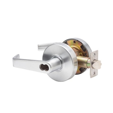 Trans Atlantic Co. LSV Saturn Standard Duty Brushed Chrome Grade 2 Commercial Entry Door Lever/Handle with Lock and IC Core DL-LSV53IC-US26D